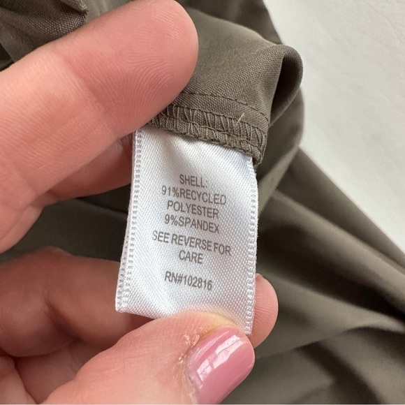 Garnet Hill Recycled Commuter Trousers Athleisure Pants in Dark Olive M - Picture 7 of 8